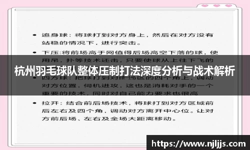 杭州羽毛球队整体压制打法深度分析与战术解析